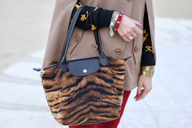 Longchamp Le Pliage tigre bag, Fashion and Cookies, fashion blogger