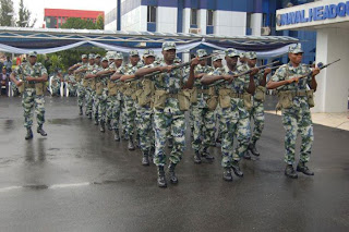 Men of the Nigerian Navy and a team of Policemen