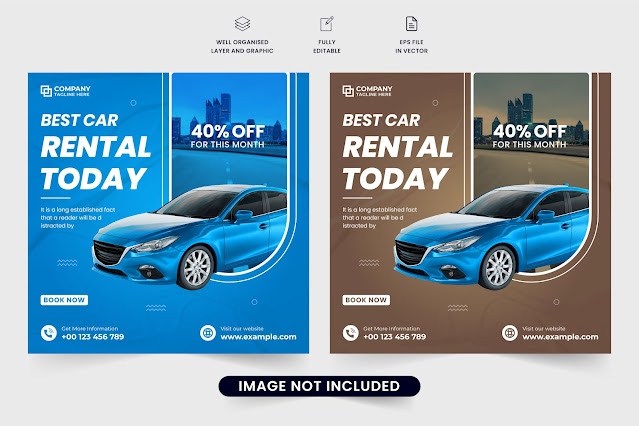 Rent a car business template vector free download