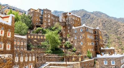 لتراث الثقافي، مناظر جبلية. أبها، جبل السودة، قرية رجال ألمع، الطبيعة الخضراء، السياحة السعودية، ا
