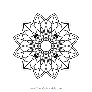 Page de coloriage de Mandala fleural à imprimer
