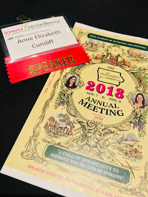 Keynote Speaker at the 2018 Iowa Academy of Nutrition and Dietetics Annual Meeting