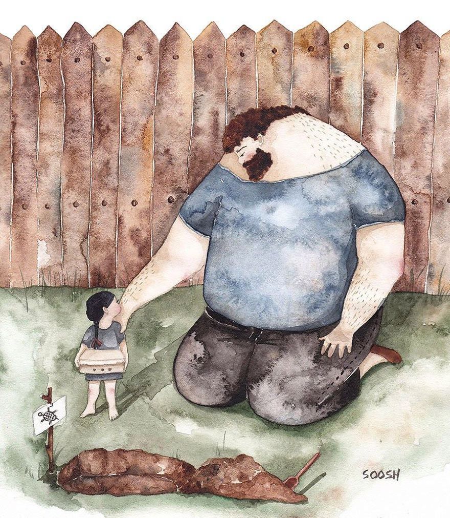11 Gambar Kartun Ini Menunjukkan Cinta Seorang Ayah Untuk Gadis