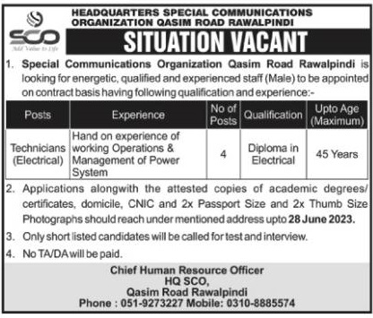 Jobs in Headquarter Special Communication Organization