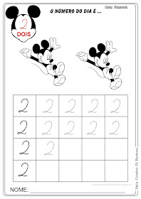 Atividade Numeral 2 Pontilhado Mickey