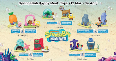 McDonalds Spongebob Toys 2021 Singapore promotion of 10 happy meal toys