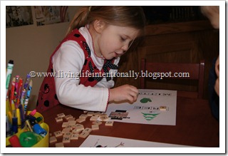 Building words with Scrabble tiles