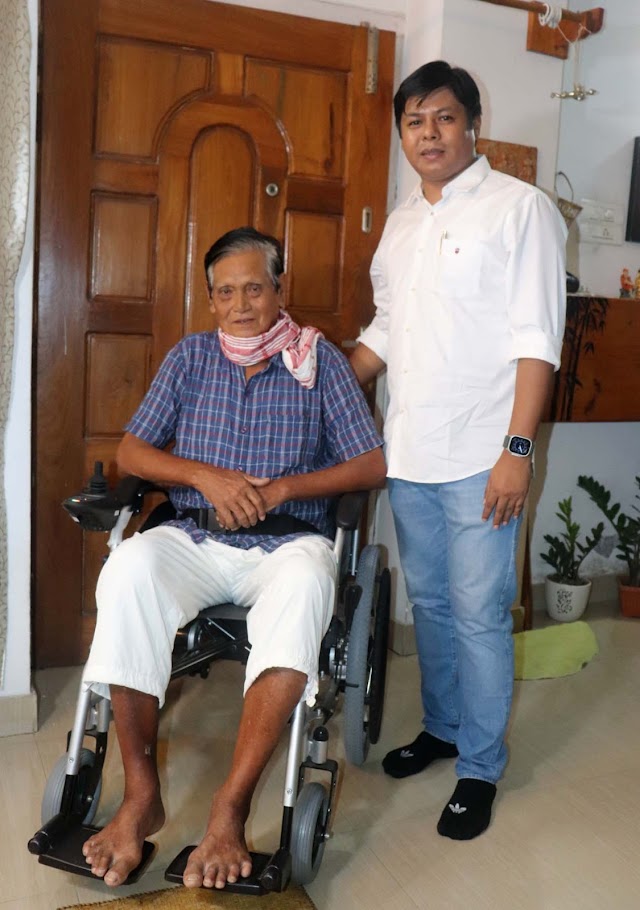 Automated wheelchair presented to Arjun Bhogeswar Baruah