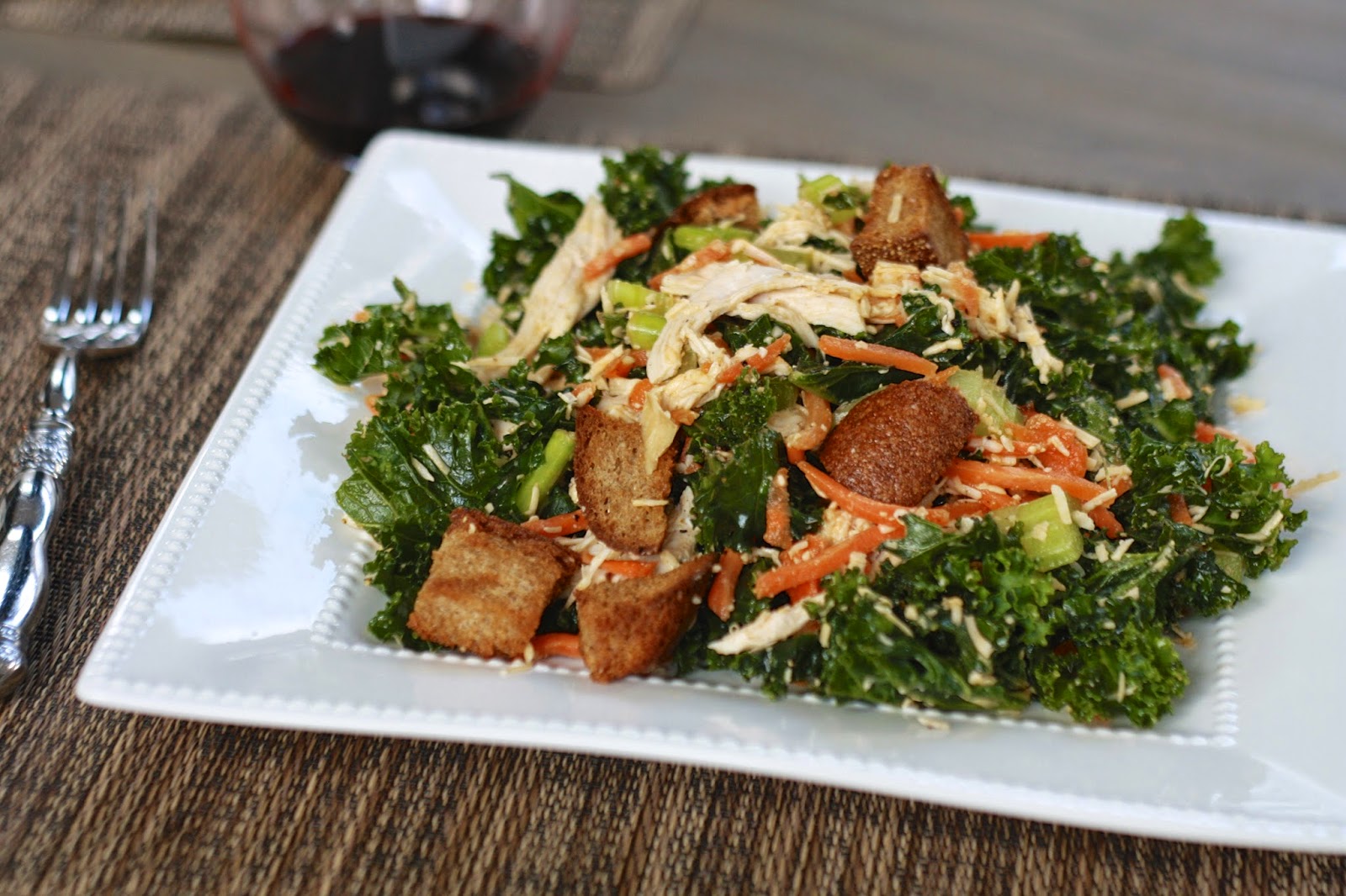 Buffalo Chicken Kale Salad | The Sweets Life