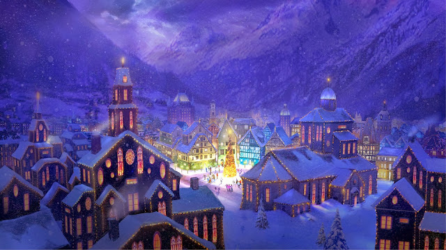 Christmas HD Wallpaper - Christmas Snowy City