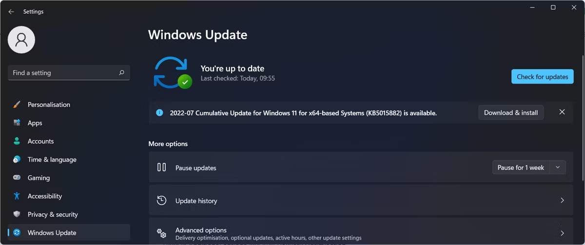 check update windows 11