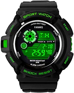 Fanmis Mens Military Multifunction Digital LED Watch Electronic Waterproof Alarm Quartz Sports Watch