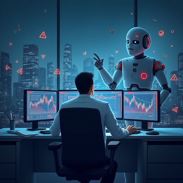 AI 트레이딩에서 흔히 발생하는 오류를 분석하는 트레이더.