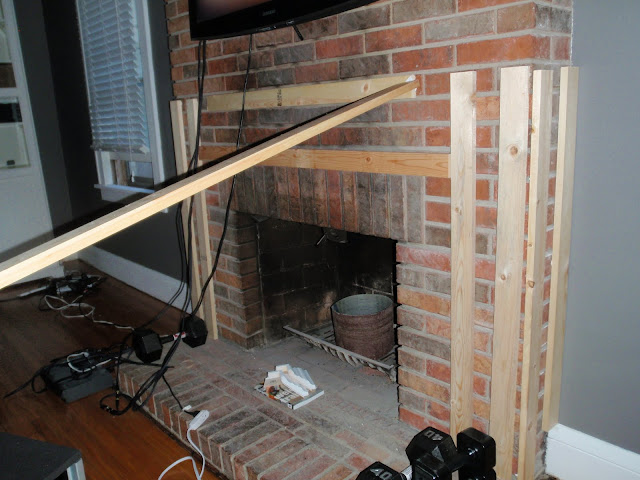  High Heels: Living Room: Building a Fireplace Mantel for under $100