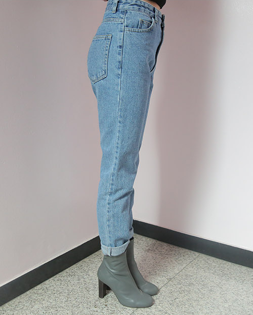 Light Wash High Waist Straight Jeans