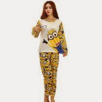 <br />Meilaier Womens Cotton Cartoon Despicable Me Pajamas Set Long Sleeve