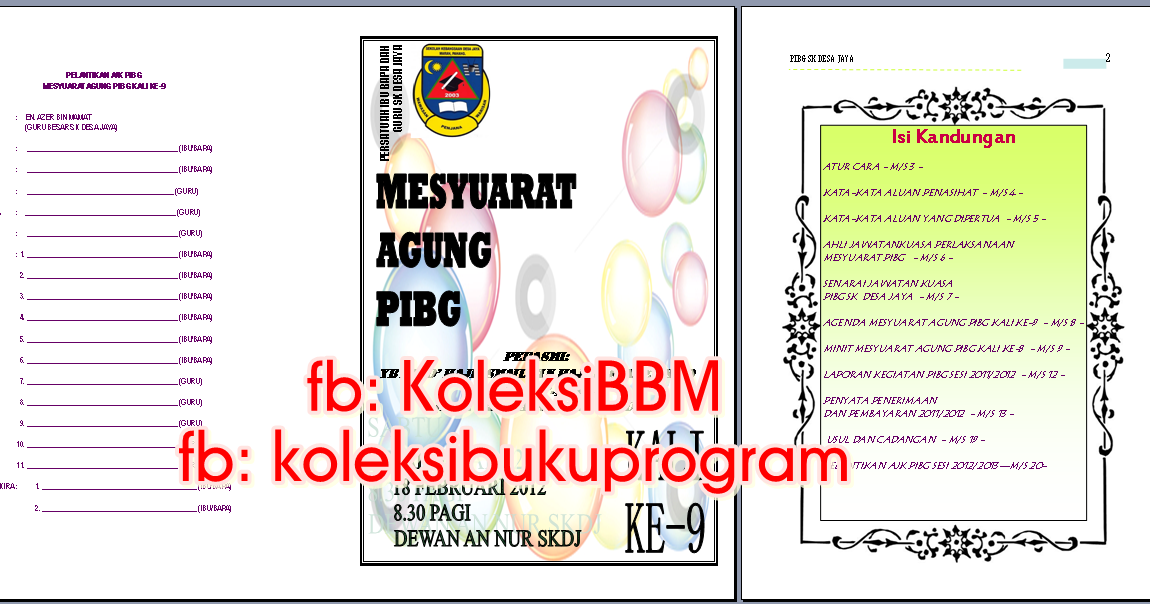 Koleksi buku program  kertas kerja  brosur : BUKU 