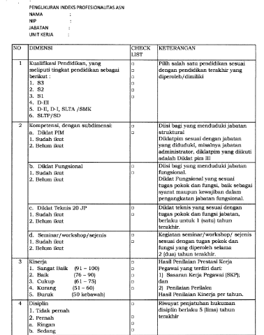 File Form Pengisian Pengukuran Indeks Profesionalitas ASN 