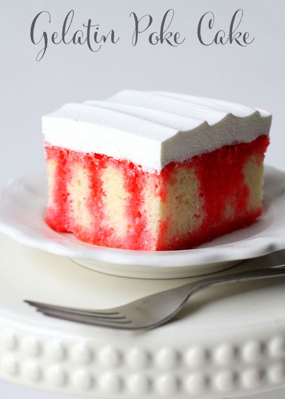 I Love Jello Poke Cake! I Went With Raspberry Here, But You Can Easily Make A Cherry Or A Strawberry Poke Cake.