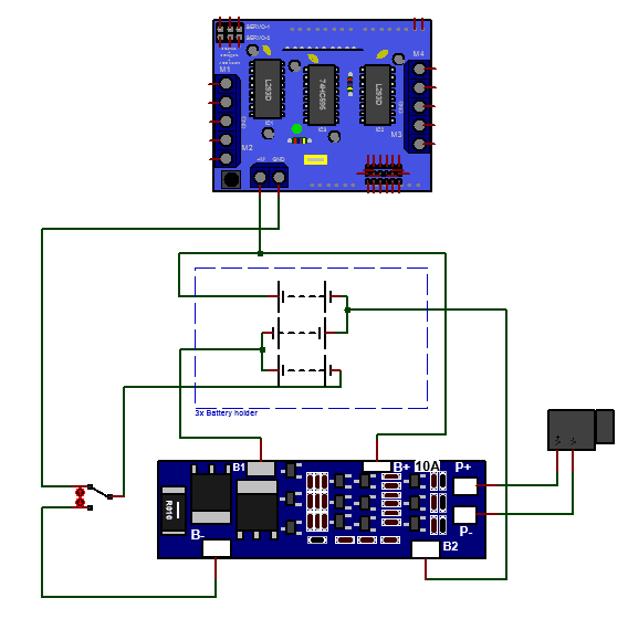 Lithium Ion Recharging Circuit diagram for Arduino Motor Shield