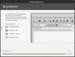 LinuxMint19 Tara installation slide show be productive with libreoffice