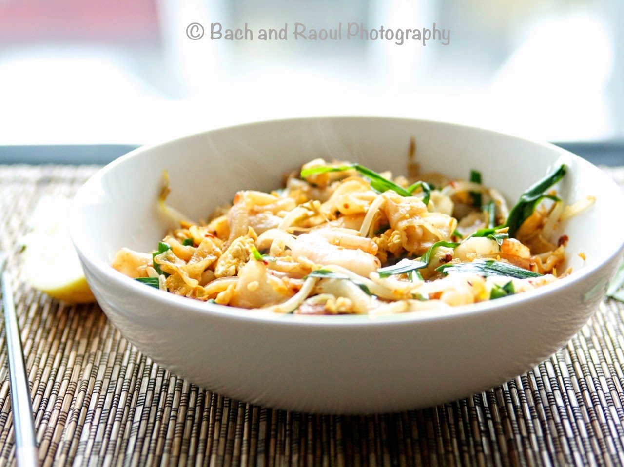 Char Kway Teow - Malayasian Stir Fried Rice Noodles with Shrimp and Garlic Chives