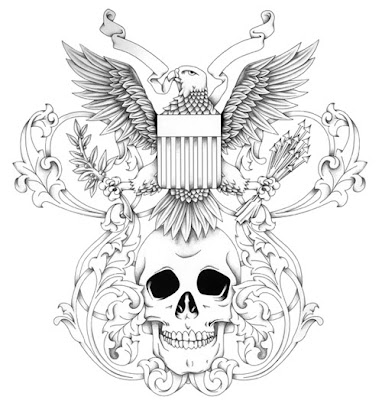 tattoo designs Tattoo design with picture of eagle above a skull