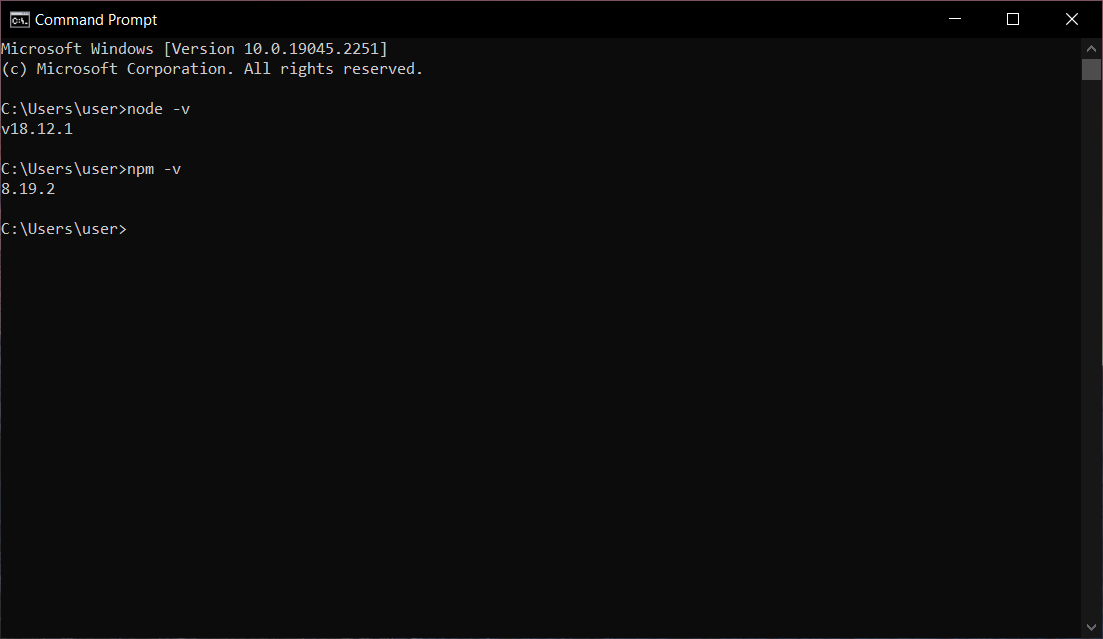 mengecek apakah Node.js sudah benar-benar terpasang