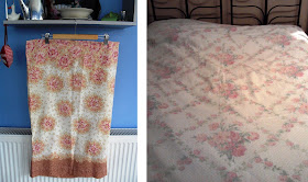 Vintage looking duvet and pillowcase