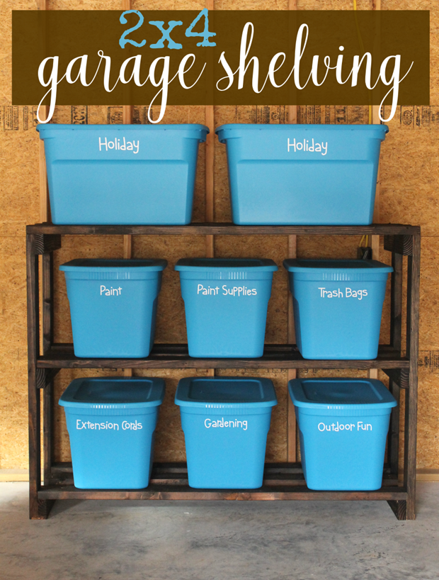 2x4 Garage Shelving #lifestorageDIY #organization