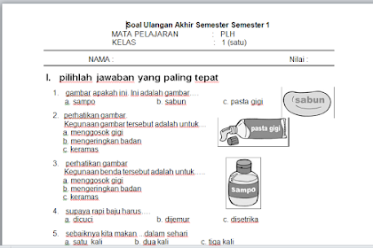 Soal Plh Kelas 2 Sd Semester 1