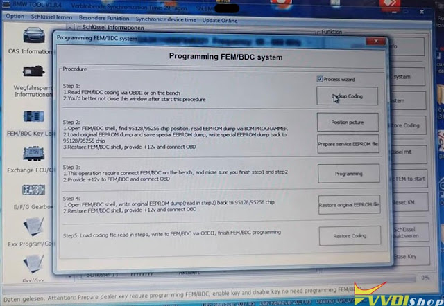 VVDI BIMTool Pro BMW FEM BDC KM Reset 9