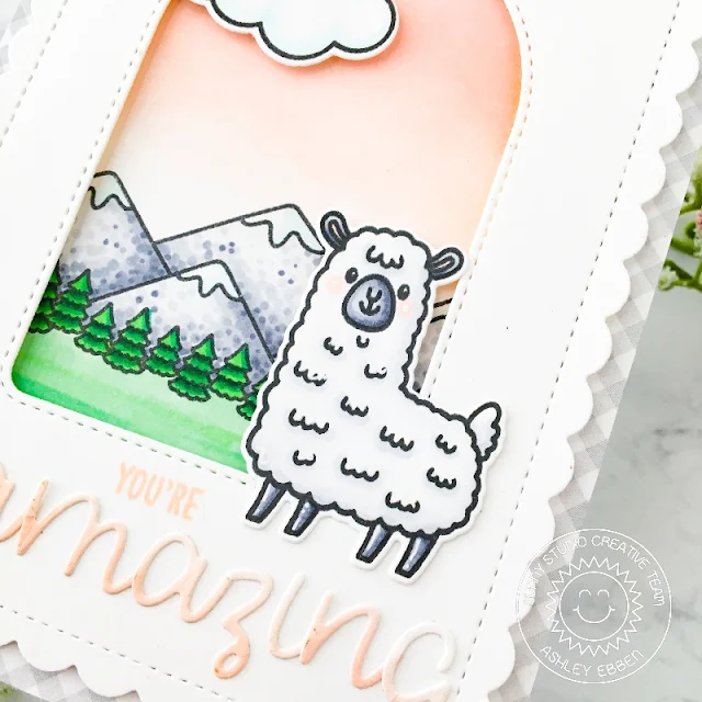 Sunny Studio Stamps: Lovable Llama Loopy Letter Dies Country Scenes Everyday Card by Ashley Ebben