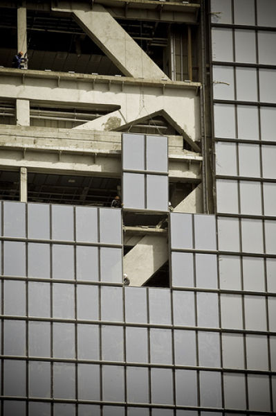 Captured Tetris Building , captured building, tetris shapes