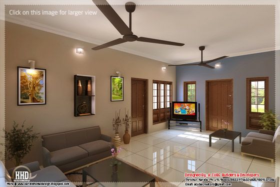 Kerala style home interior designs | Kerala Home Design,Kerala ...  More Photos Living room interior view 01 ...