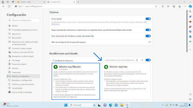 Ahorro máximo de batería con Microsoft Edge