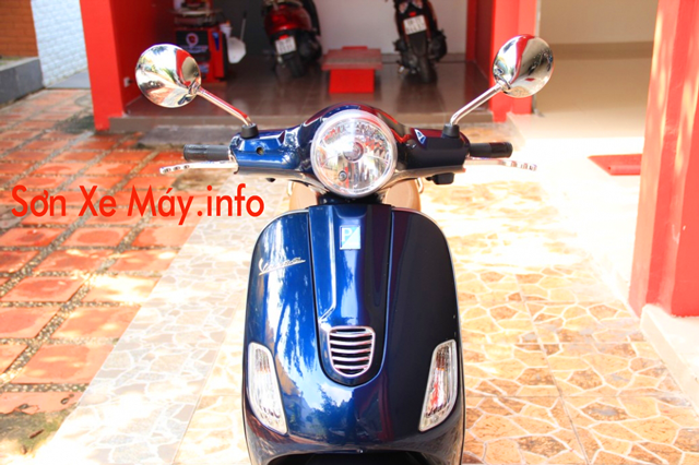 Sơn xe Vespa LX màu xanh zin cực đẹp