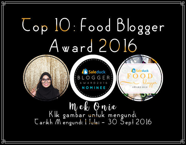 Tercalon Dalam  Top 10: Food Blogger Award 2016  Di Malaysia