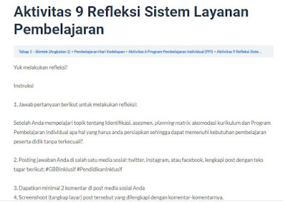 Aktivitas 9 Refleksi Sistem Layanan Pembelajaran