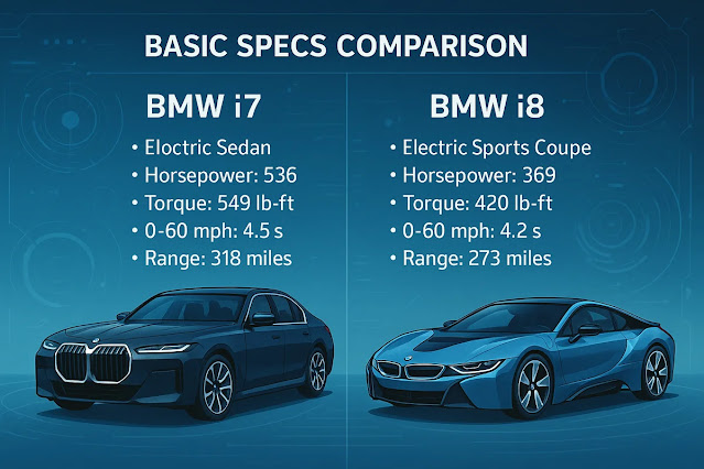 BMW i7とi8の基本スペック比較