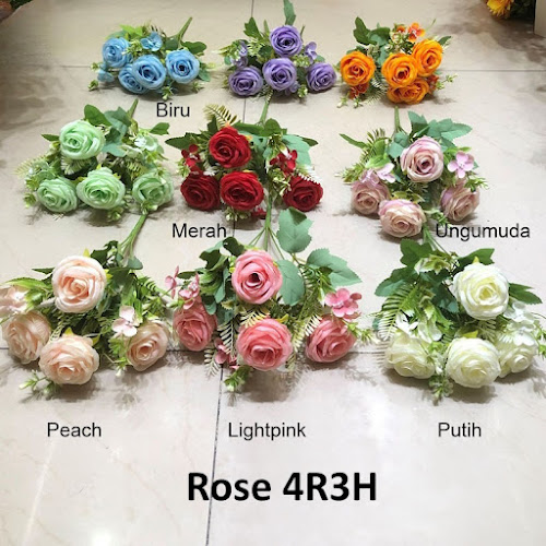 Bunga Plastik / Bunga Artificial Rose (Seri 4R3H)