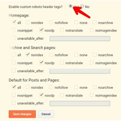 Do The Settings Of Custom Robot Header Tags In Blogger | Full Guide 