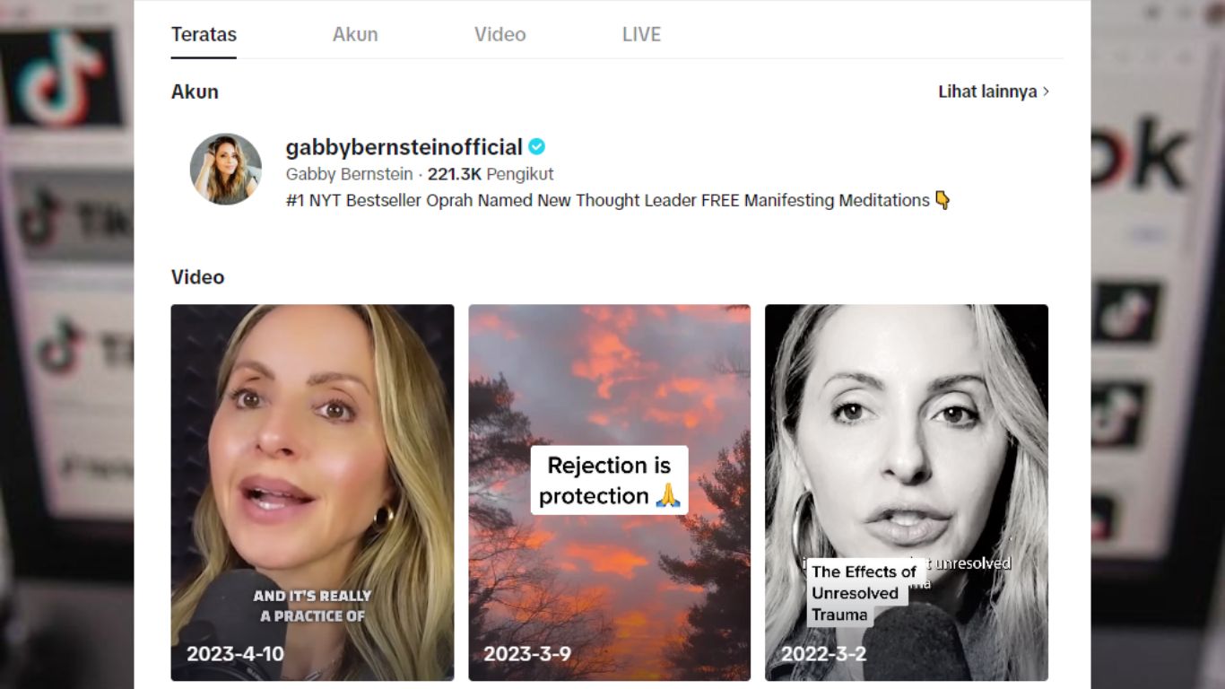 Akun TikTok Motivasi @GabbyBernstein