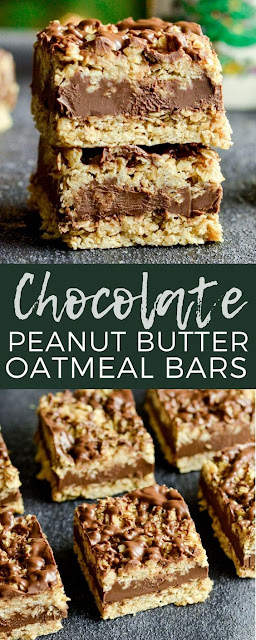No-Bake Chocolate Peanut Butter Oat Bars Cookies Recipes