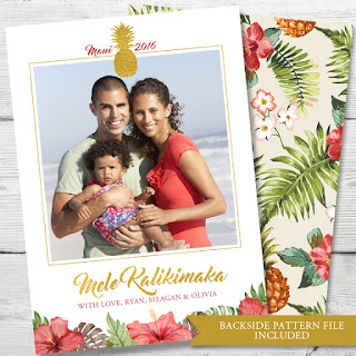 Tropical holiday photo card