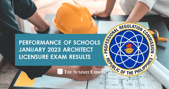 Performance of schools: January 2023 Architect board exam ALE result