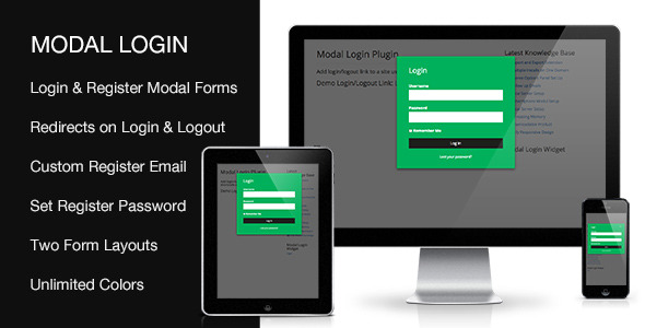 Modal Login Register Forgotten WordPress Plugin