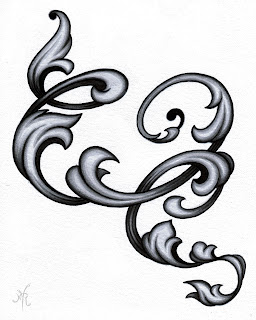 Natalie VonRaven Art Artist Acrylic Painting Scrollwork Scroll Filigree