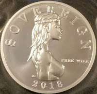 Sovereign free will hand made side view topless 2015 girl penny coin