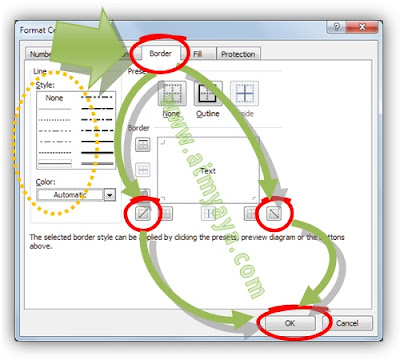 Cara Cepat Membuat Garis Diagonal Di Sel Ms Excel  karya 